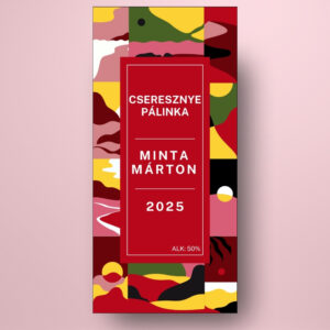 cseresznye_palinka_uveg_cimke_absztrakt_geometrikus_mintaval