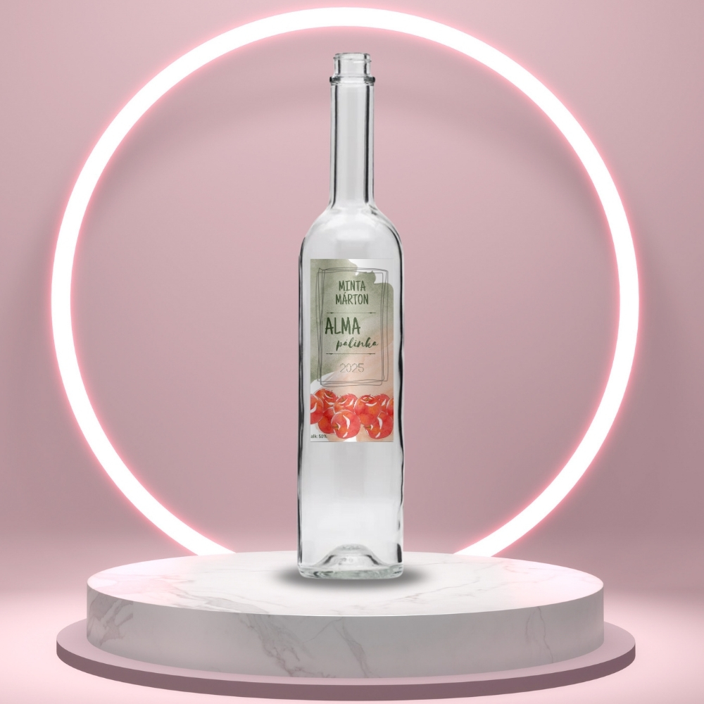 alma_palinka_uveg_cimke_vizfestek_foltokkal_es_festett_piros_almakkal_vekony_uvegen