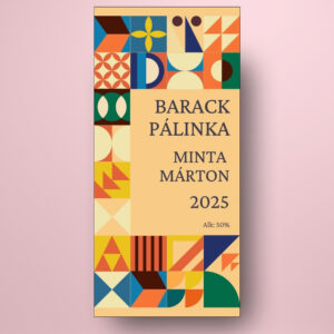 barack_palinka_uveg_cimke_geometrikus_patchwork_mintaval