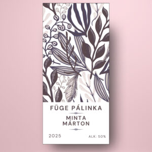 fuge_palinka_uveg_cimke_rajzolt_botanikai_elemekkel