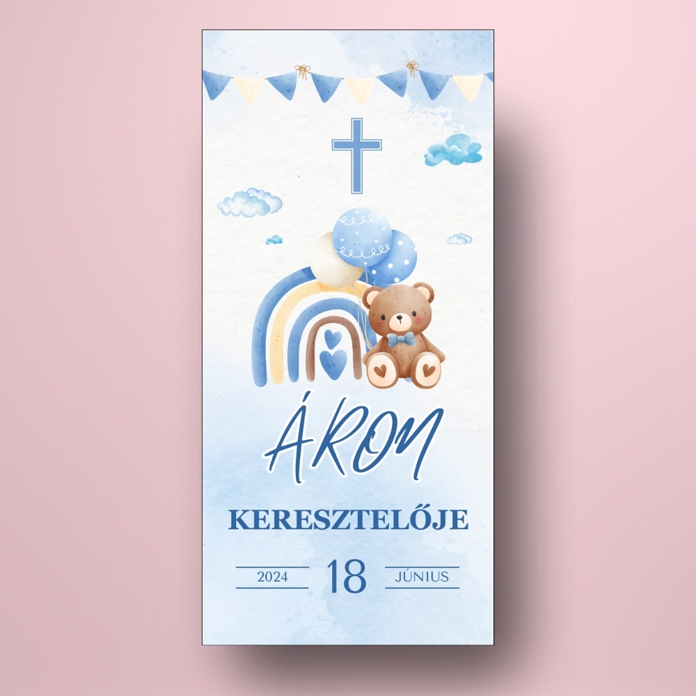 keresztelore_valo_uveg_cimke_kek_alapon_macival_es_szivarvannyal_palinka
