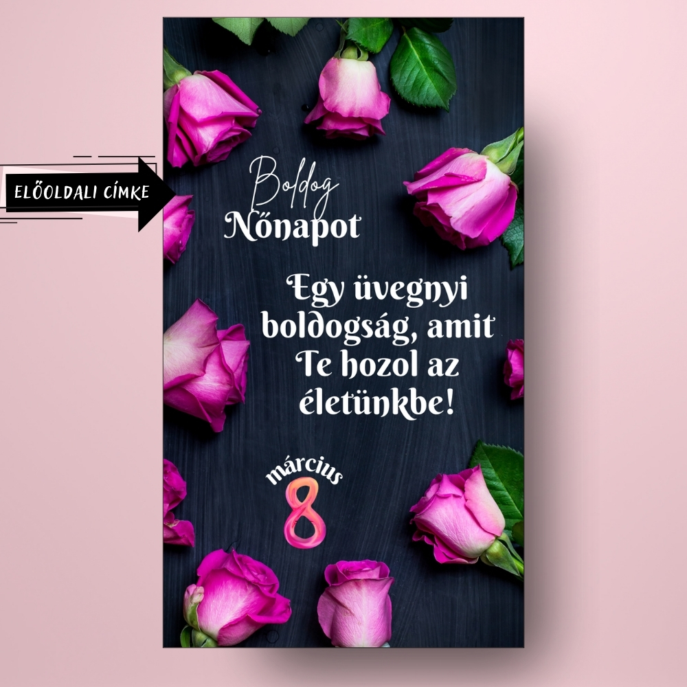 no_napi_uveg_cimke_fekete_alapon_rozsakkal_bor_pezsgo_fekvo_cimsor