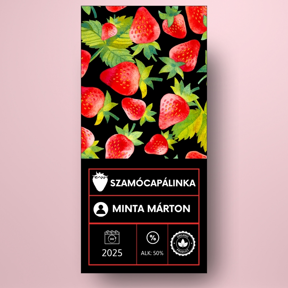 szamoca_palinka_uveg_cimke_fekete_alapon_szamocakkal_es_informacios_blokkal