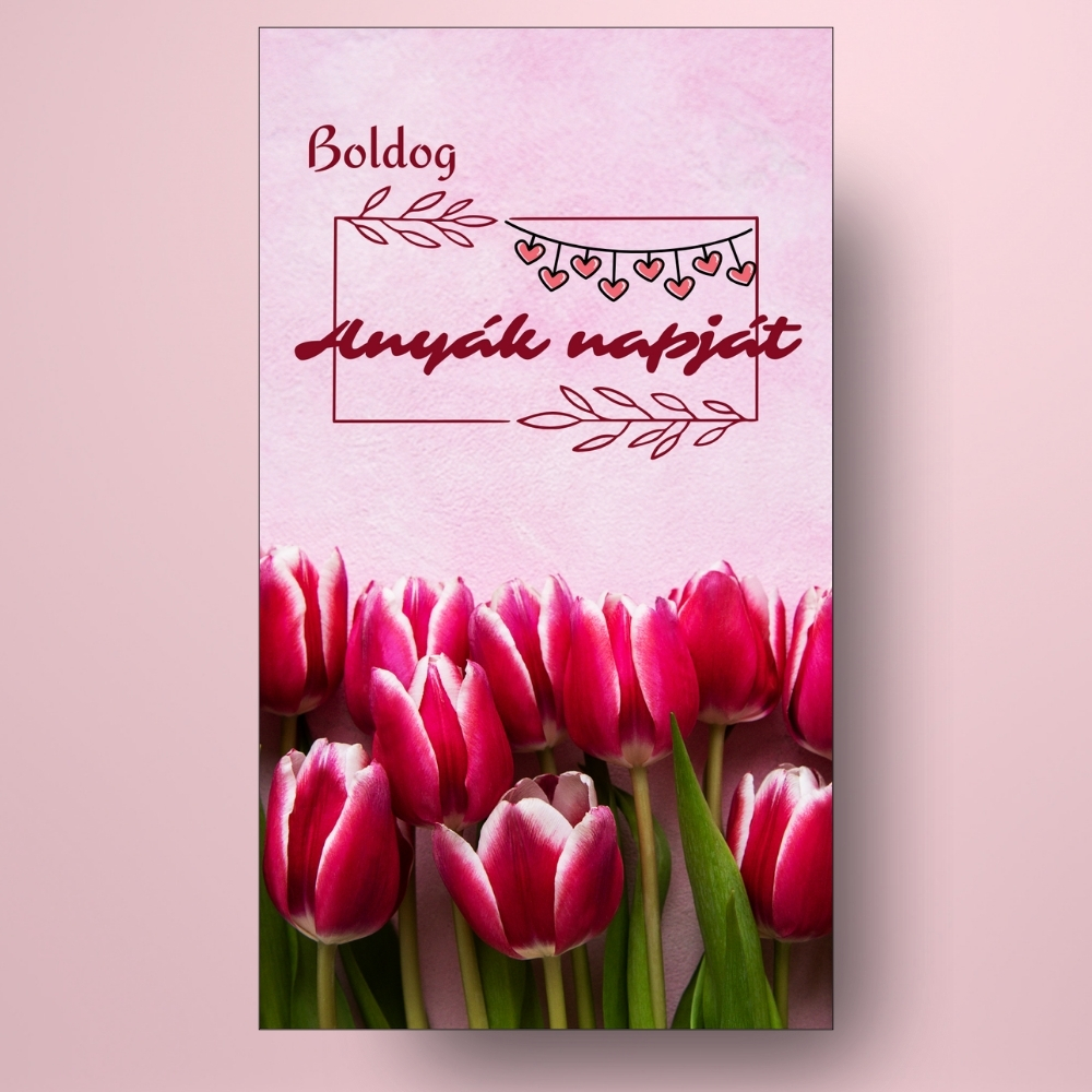 anyak_napi_uveg_cimke_rozsaszin_alapon_pink_tulipanokkal_bor_pezsgo_allo