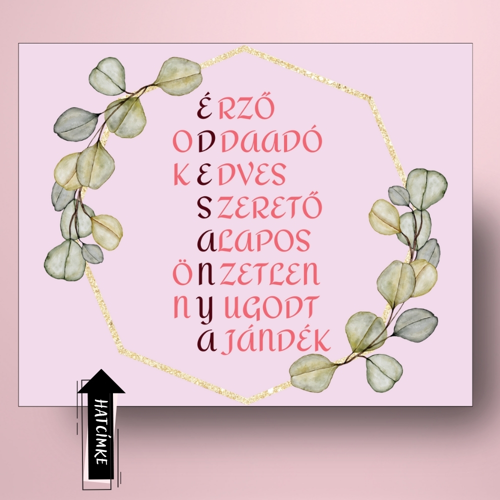 anyak_napi_uveg_cimke_rozsaszin_alapon_pink_tulipanokkal_bor_pezsgo_fekvo_hatcimke_cimsor